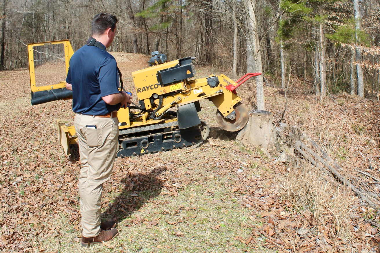 Joey operating grinder